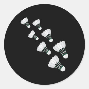 Flying Badminton Shuttles Classic Round Sticker