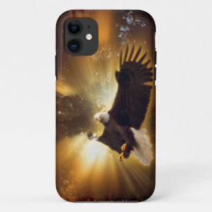 Flying Bald Eagle & Forest Sunburst iPhone 5 Case
