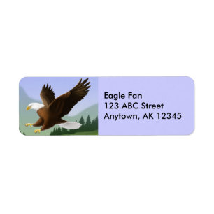 Flying Bald Eagle Label Return Address Label