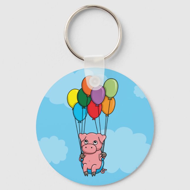Flying Balloon Pig Key Ring (Front)