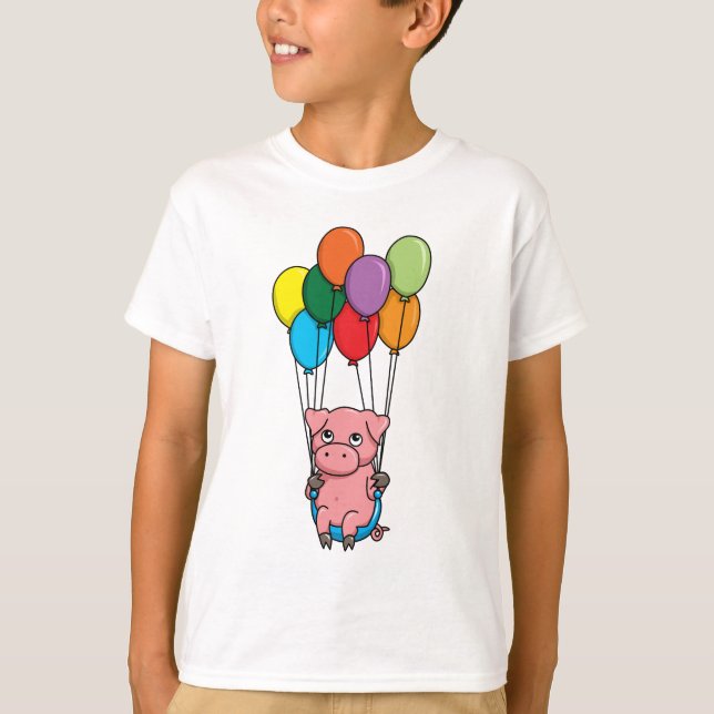 Flying Balloon Pig T-Shirt (Front)