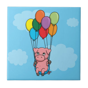 Flying Balloon Pig Tile