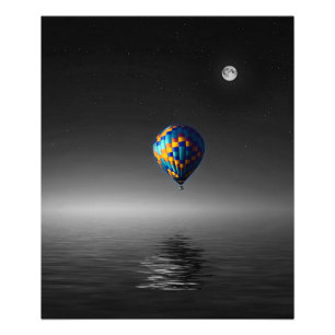 Flying Balloon Selective Minimalist Photography  Photo Print