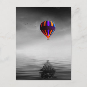 Flying Balloon Selective Minimalist Photography Postcard