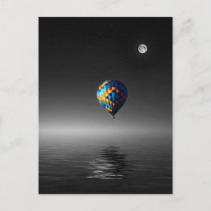Flying Balloon Selective Minimalist Photography Postcard