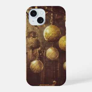 Flying balls, in an steampunk laboratory iPhone 15 case