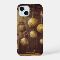 Flying balls, in an steampunk laboratory