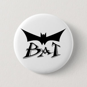 Flying bat 6 cm round badge
