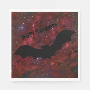 Flying Bat Bloody Red Sky Halloween Napkins