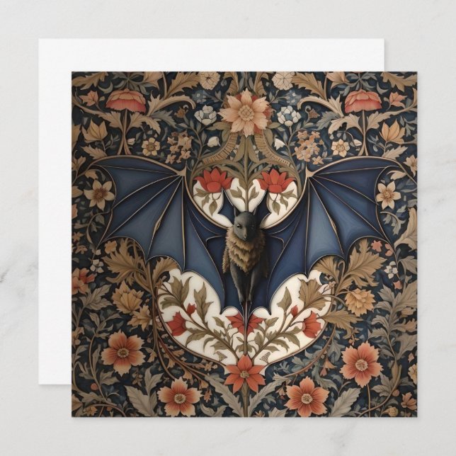 Flying Bat - Modern William Morris Floral  (Front/Back)
