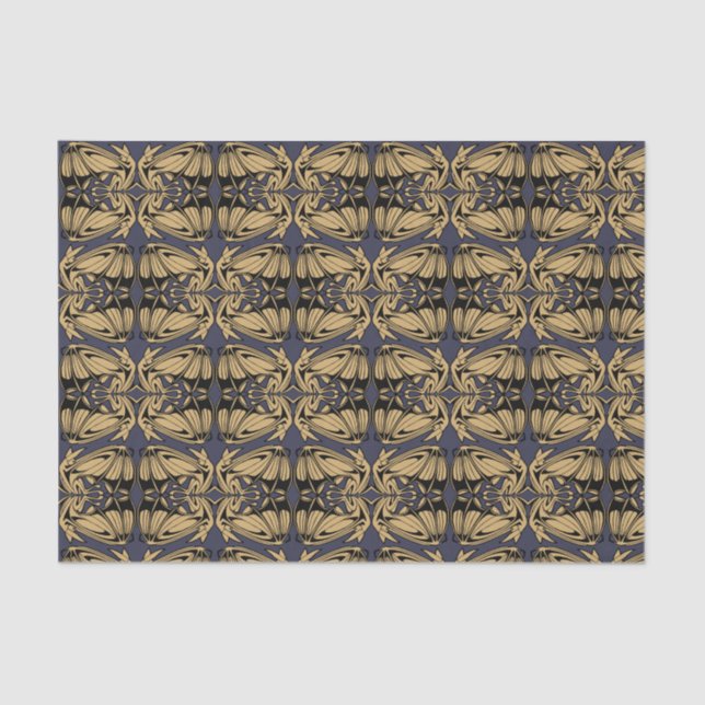 Flying Bats Art Nouveau Pattern Tissue Paper (Front)