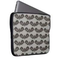 Flying Bats Black Grey Happy Halloween Print
