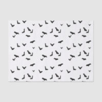 Flying Bats Black & White Gift Wrap Tissue Paper