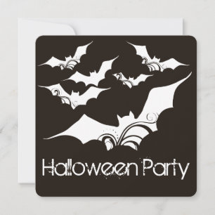 Flying Bats Halloween Party Invitation 3