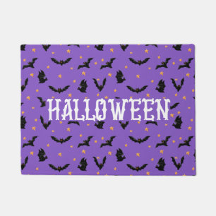 Flying Bats Halloween Purple  Doormat
