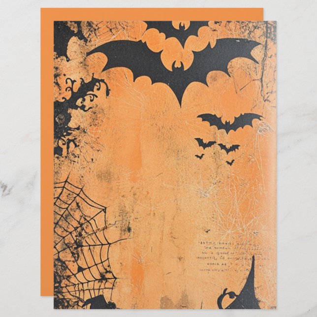 Flying Bats Halloween Scrapbook Paper (Front/Back)