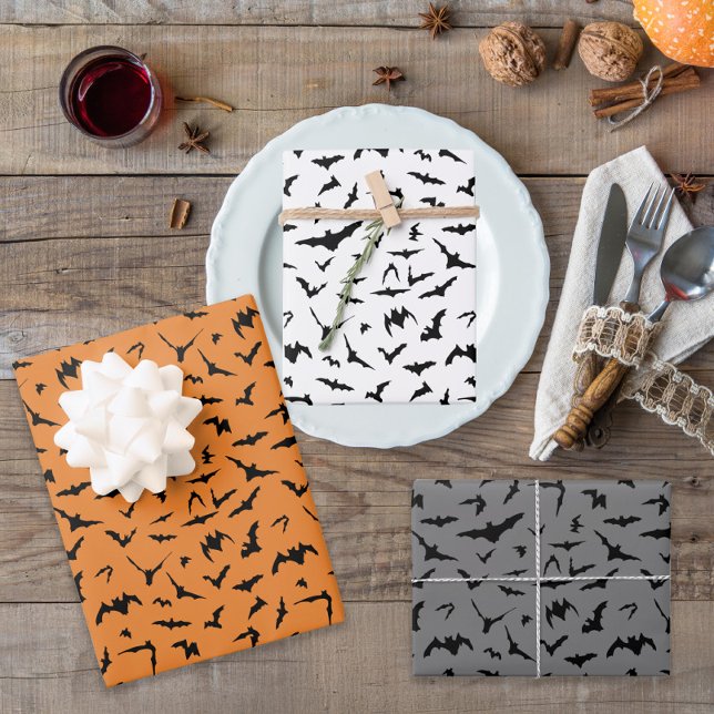 Flying Bats Halloween Wrapping Paper Sheet (Creator Uploaded)