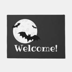 Flying Bats & Moon Halloween Doormat