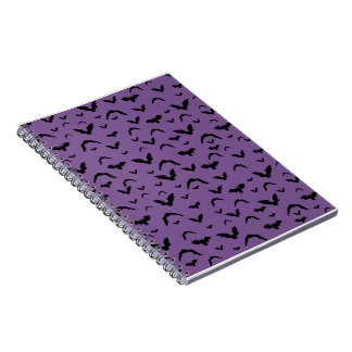 Flying Bats on Purple Notebook