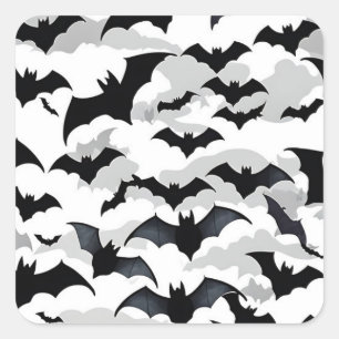 Flying Bats Square Sticker
