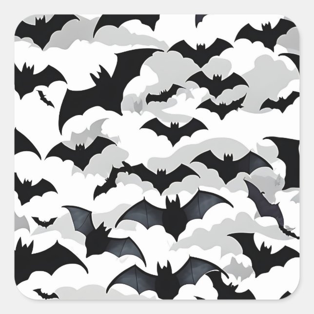 Flying Bats Square Sticker (Front)