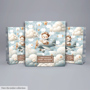 Flying Bear Baby Shower Favor Bag For Baby Boy