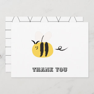 Flying bee, cute doodle  thank you card