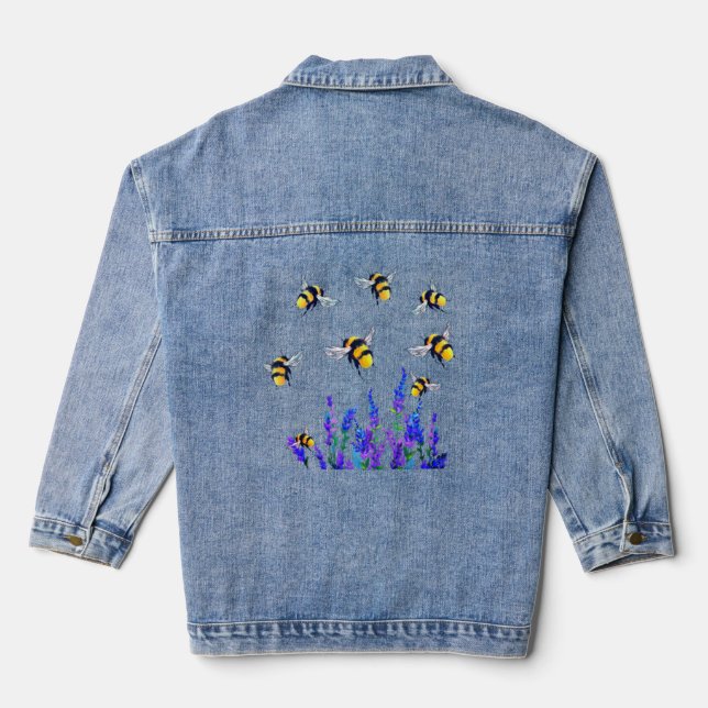 Flying Bees Denim Jacket (Back)