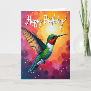 Flying Bird Birthday Card