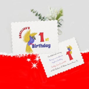 Flying bird birthday invitation