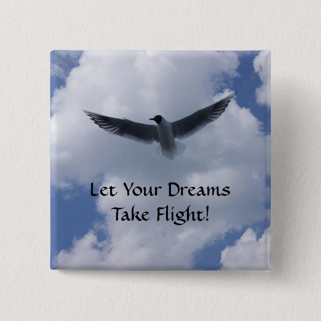 Flying Bird Button Pin (Front)