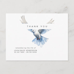Flying Bird Funeral Loss of Life Thank You II Postcard