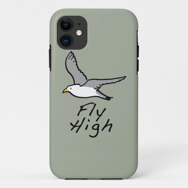 Flying Bird. Seagull in Flight Illustration. Case-Mate iPhone Case (Back)