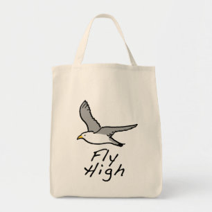 Flying Bird. Seagull in Flight Illustration. Tote Bag