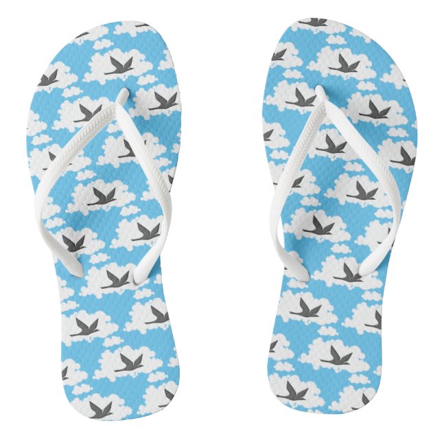 Flying Bird Silhouette Thongs (Footbed)