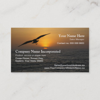 Flying bird sunset business card