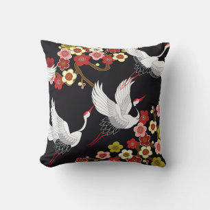 Flying Birds: Crane Heron Japanese. Cushion