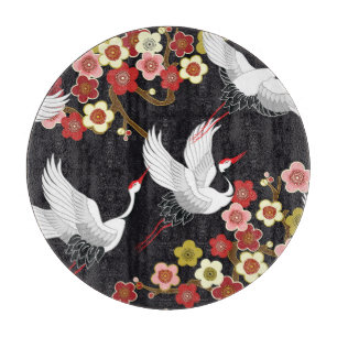 Flying Birds: Crane Heron Japanese. Cutting Board