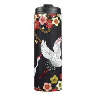 Flying Birds: Crane Heron Japanese. Thermal Tumbler