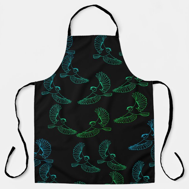 Flying birds, custom background colour apron (Front)