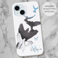 Flying birds Hand shadow Illusion Elegant Monogram