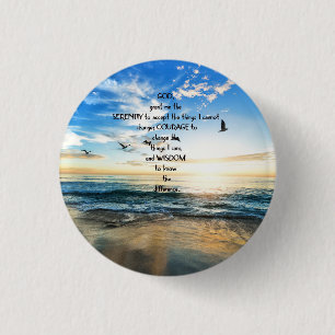 Flying Birds In Heaven Serenity Prayer 3 Cm Round Badge