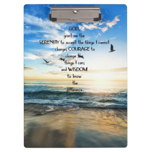 Flying Birds In Heaven Serenity Prayer Clipboard