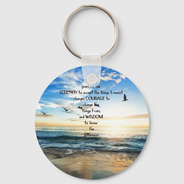 Flying Birds In Heaven Serenity Prayer  Key Ring (Front)