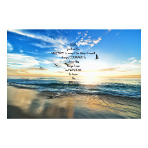 Flying Birds In Heaven Serenity Prayer Photo Print