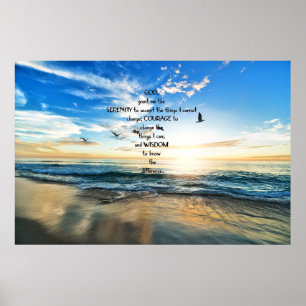 Flying Birds In Heaven Serenity Prayer  Poster