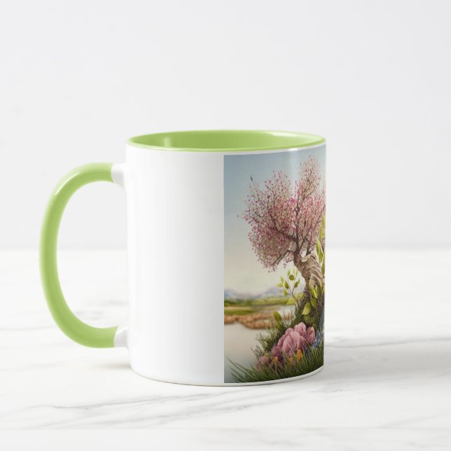 Flying Birds Mug – Nature-Inspired Design (Left)
