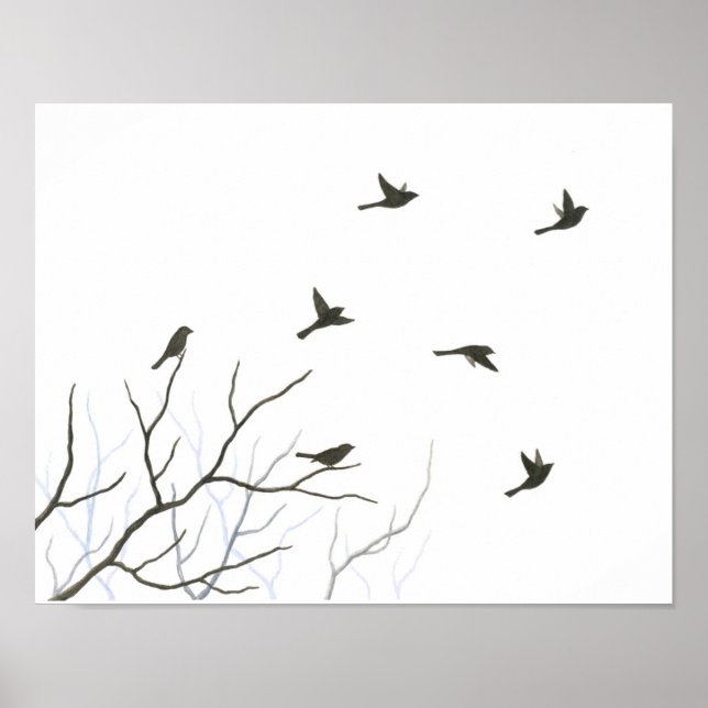 Flying Birds Silhouette Fine Art Print (Front)