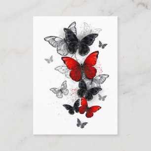 Flying Black and Red Morpho Butterflies Discount Card