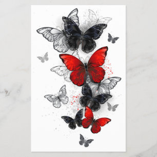 Flying Black and Red Morpho Butterflies Flyer